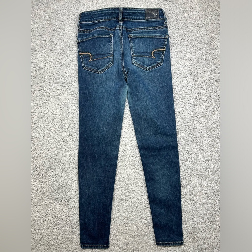 American Eagle Jeans Womens 0 Short Jegging Dark Wash Super Stretch Casual Basic - Picture 5 of 5